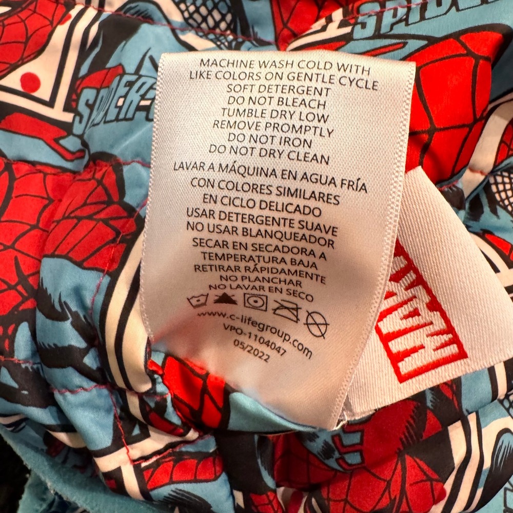 Toddler 2T Spiderman Reversible Fleece Jacket Hooded Zip Up Marvel Comic Print - Picture 5 of 5